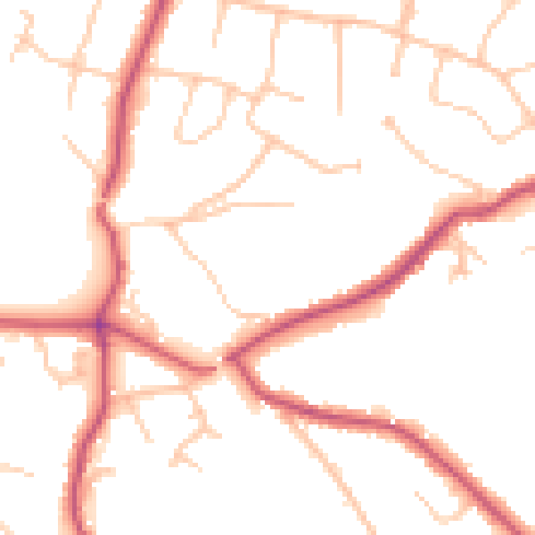 Daytime road noise heatmap for BR7 5BF