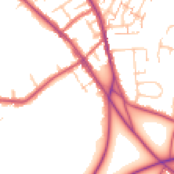 Daytime road noise heatmap for BR7 5BH