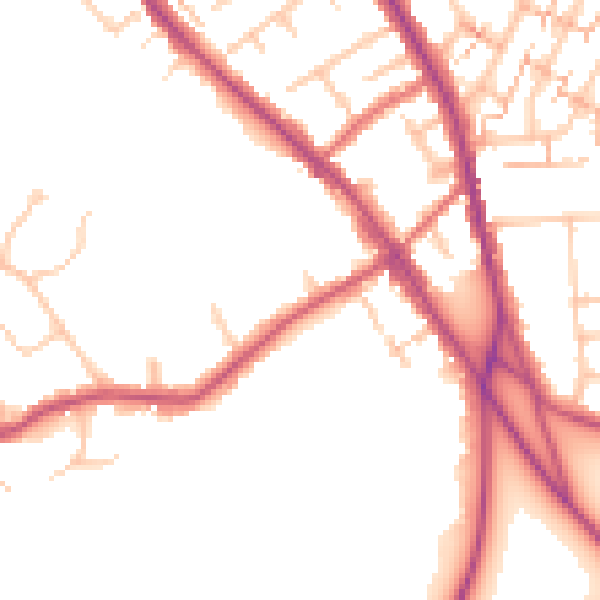 Daytime road noise heatmap for BR7 5BU