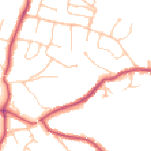Daytime road noise heatmap for BR7 5DQ