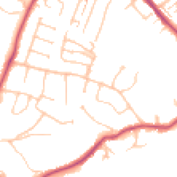 Daytime road noise heatmap for BR7 5DT