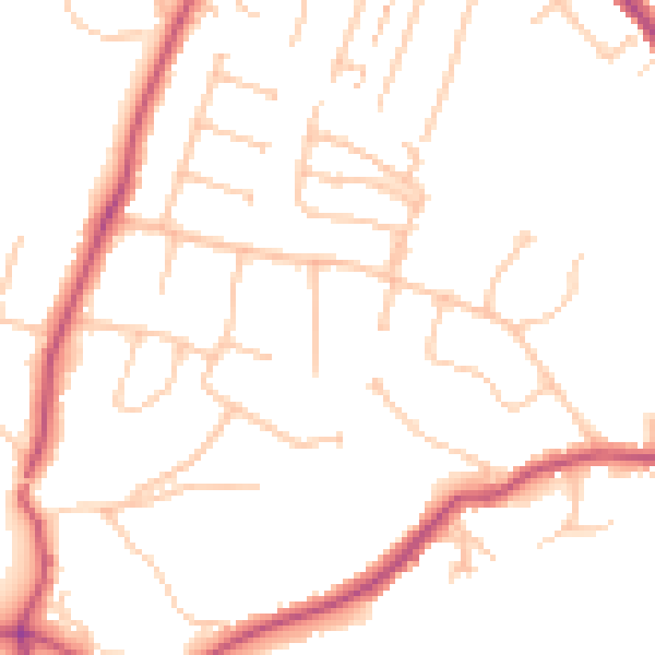 Daytime road noise heatmap for BR7 5DU