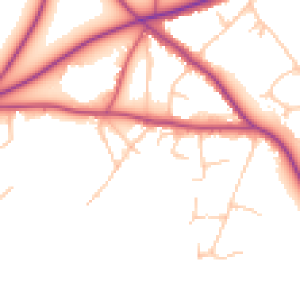 Daytime road noise heatmap for BR7 5FE