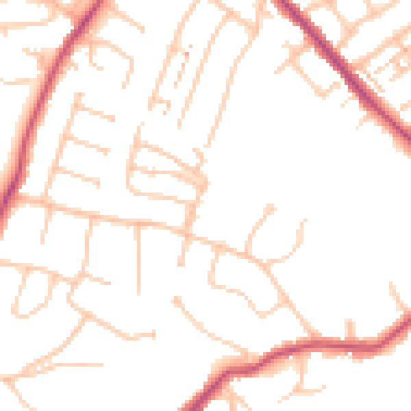 Daytime road noise heatmap for BR7 5FS