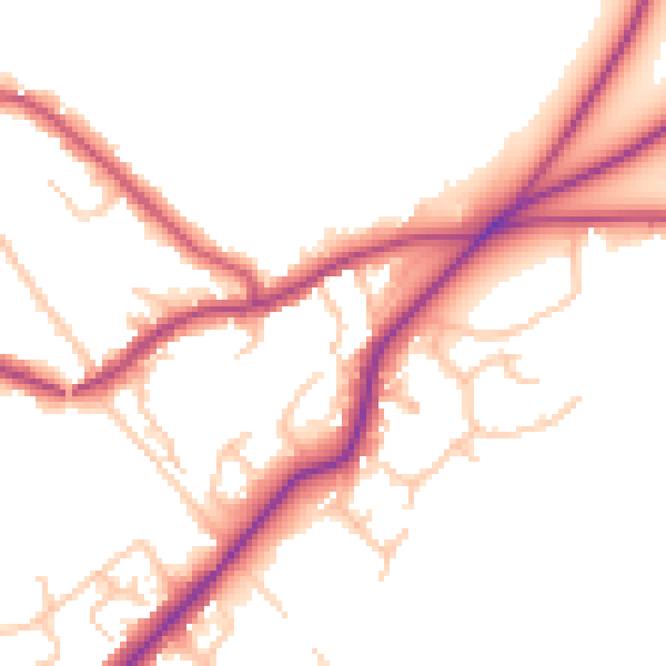 Daytime road noise heatmap for BR7 5NG
