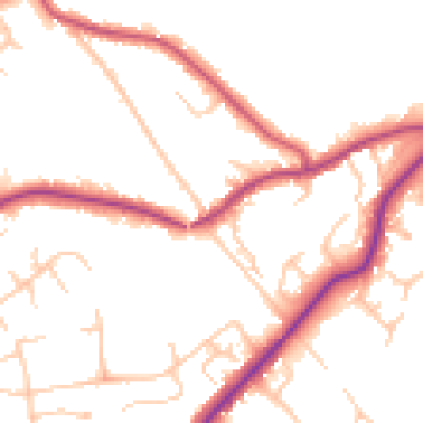 Daytime road noise heatmap for BR7 5NP