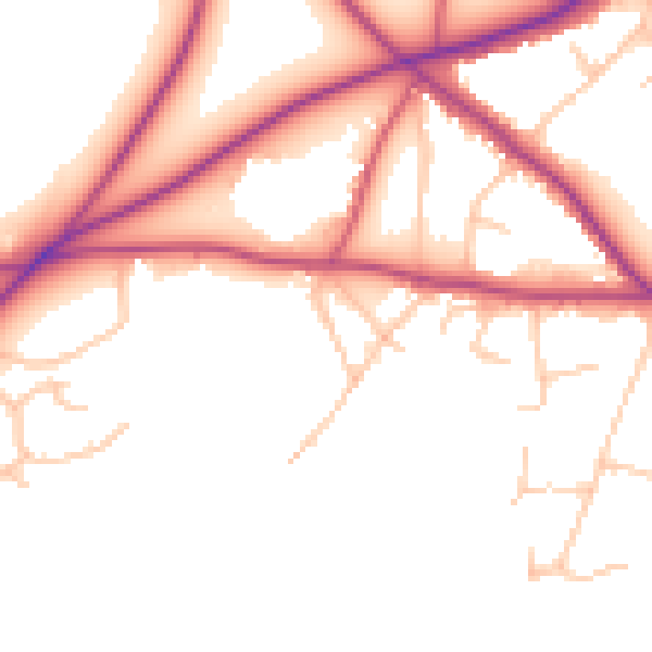 Daytime road noise heatmap for BR7 5PL