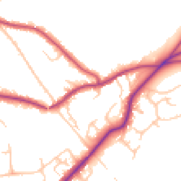 Daytime road noise heatmap for BR7 5QZ