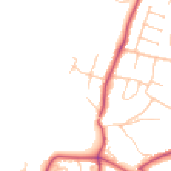 Daytime road noise heatmap for BR7 5SG