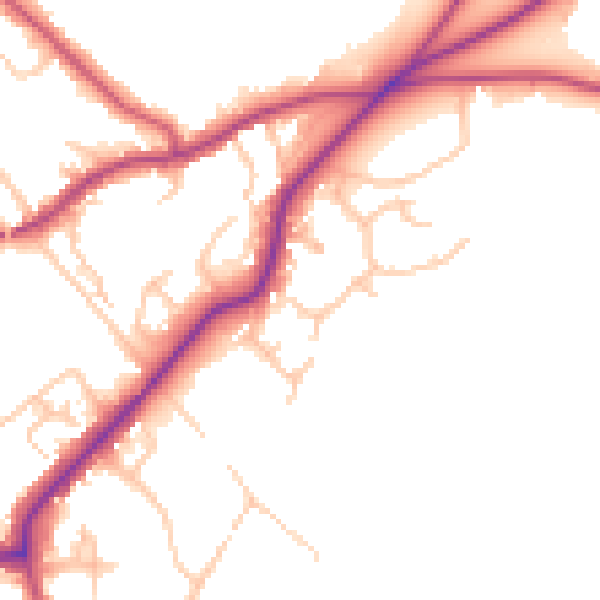 Daytime road noise heatmap for BR7 5SJ