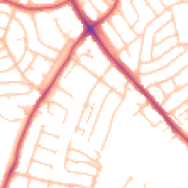 Daytime road noise heatmap for BR7 6EP