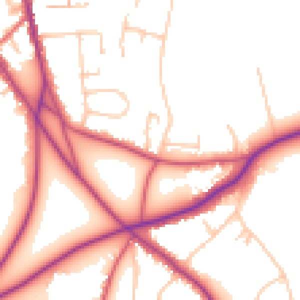 Daytime road noise heatmap for BR7 6LQ