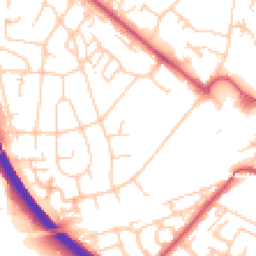 Daytime road noise heatmap for BR8 7DQ
