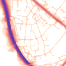 Daytime road noise heatmap for BR8 7DR