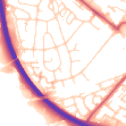 Daytime road noise heatmap for BR8 7DX