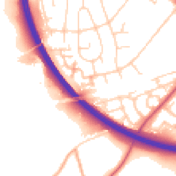 Daytime road noise heatmap for BR8 7EL
