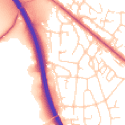 Daytime road noise heatmap for BR8 7HP