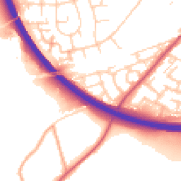 Daytime road noise heatmap for BR8 8HH