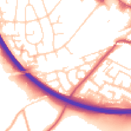Daytime road noise heatmap for BR8 8HP