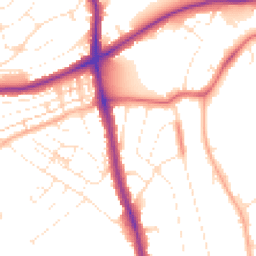 Daytime road noise heatmap for BS14 9EB