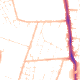 Daytime road noise heatmap for BS14 9NW