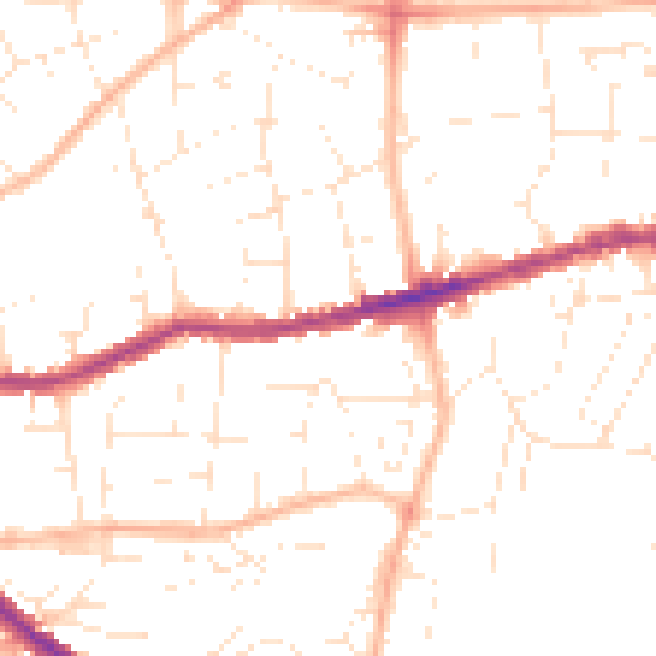 Daytime road noise heatmap for BS15 1BQ