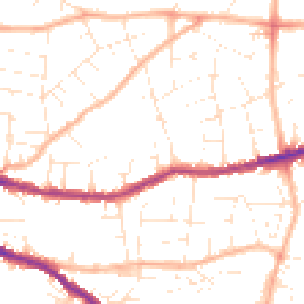 Daytime road noise heatmap for BS15 1BT