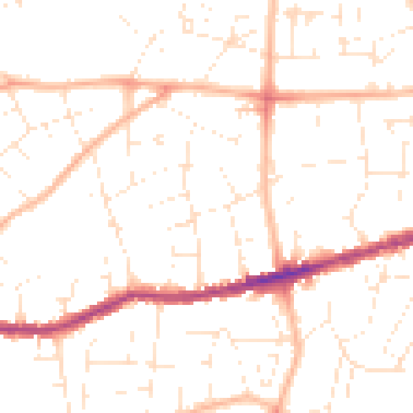 Daytime road noise heatmap for BS15 1DN