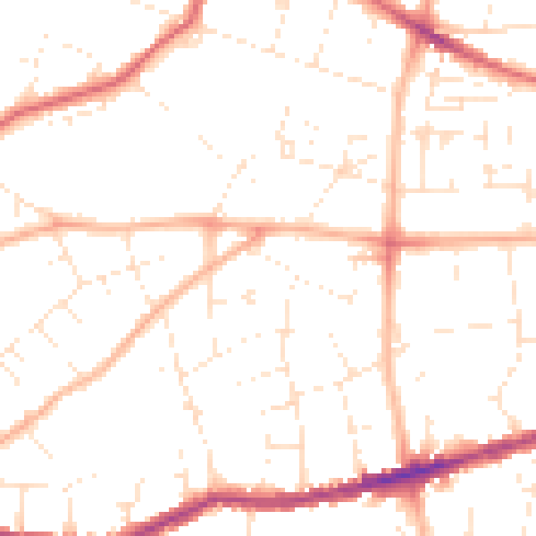 Daytime road noise heatmap for BS15 1DY