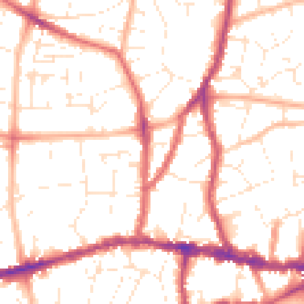 Daytime road noise heatmap for BS15 1JA