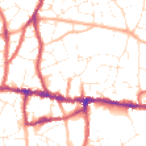 Daytime road noise heatmap for BS15 1QY
