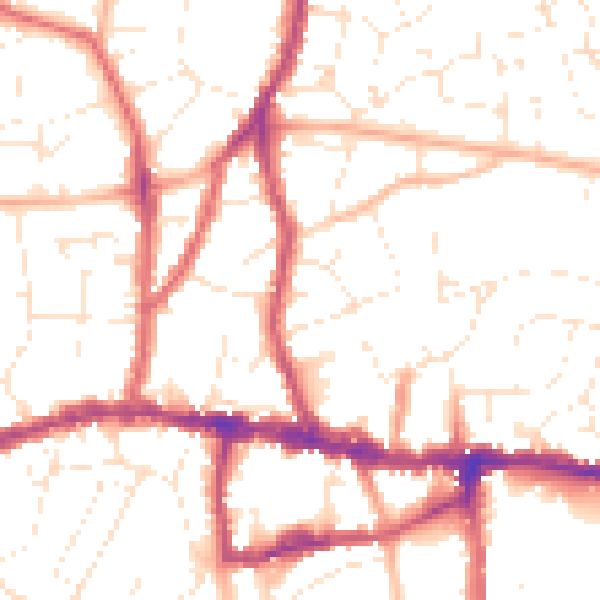 Daytime road noise heatmap for BS15 1SJ