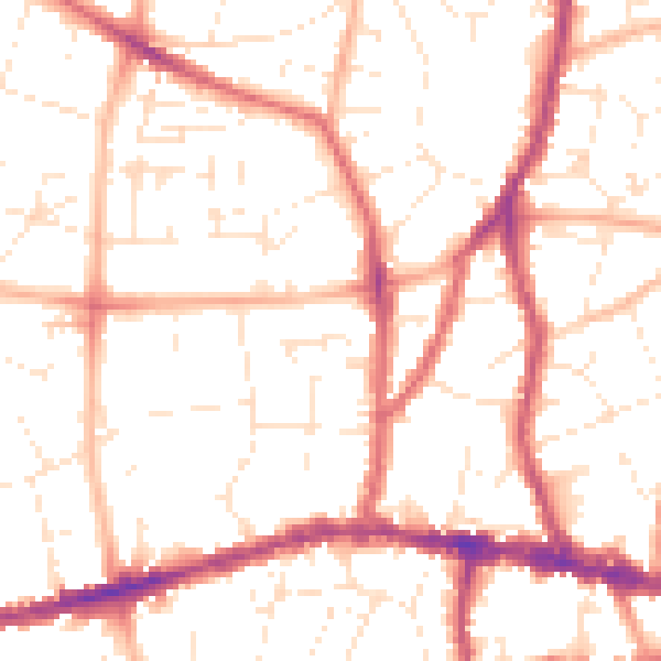 Daytime road noise heatmap for BS15 1TE