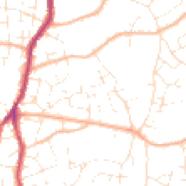 Daytime road noise heatmap for BS15 1TZ