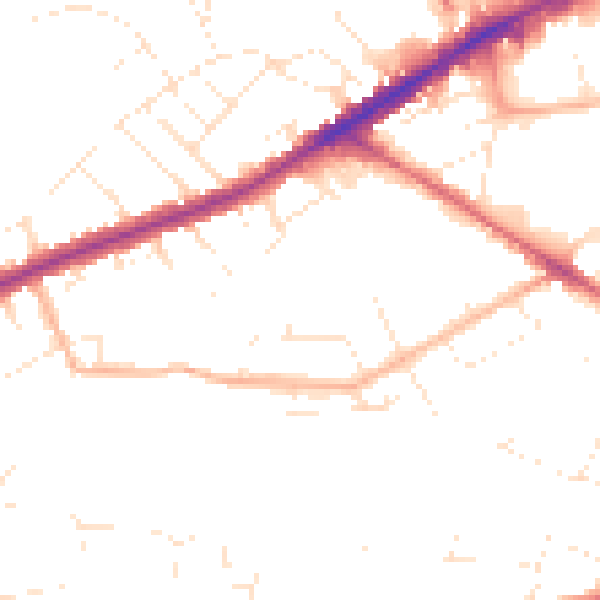 Daytime road noise heatmap for BS16 3ER