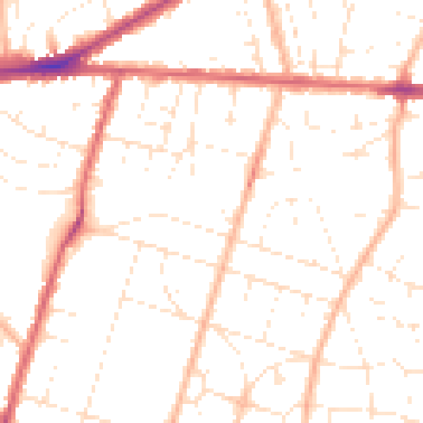 Daytime road noise heatmap for BS16 4BJ
