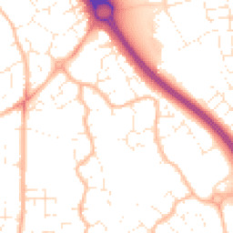Daytime road noise heatmap for BS16 7AW