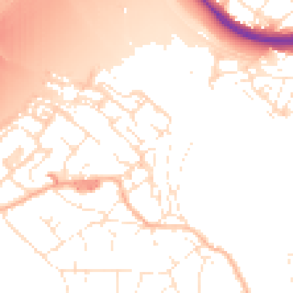 Daytime road noise heatmap for BS20 0AL