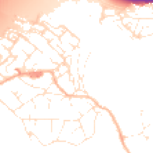 Daytime road noise heatmap for BS20 0AQ