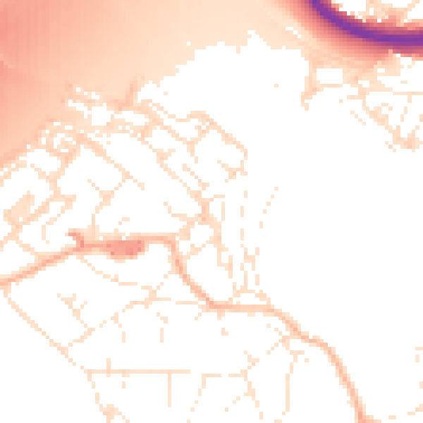 Daytime road noise heatmap for BS20 0AW