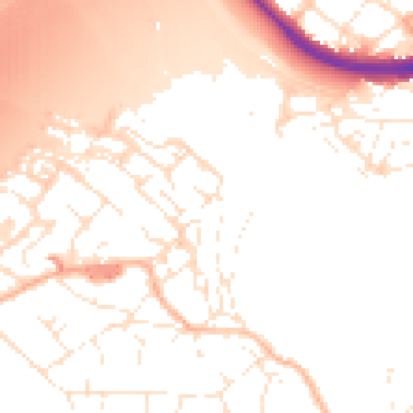 Daytime road noise heatmap for BS20 0BQ