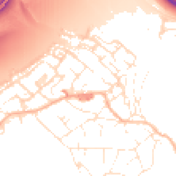 Daytime road noise heatmap for BS20 0DL