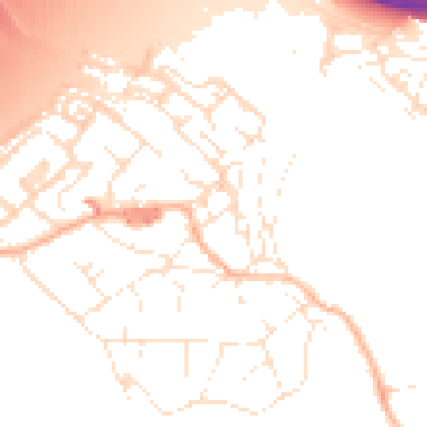 Daytime road noise heatmap for BS20 0EA