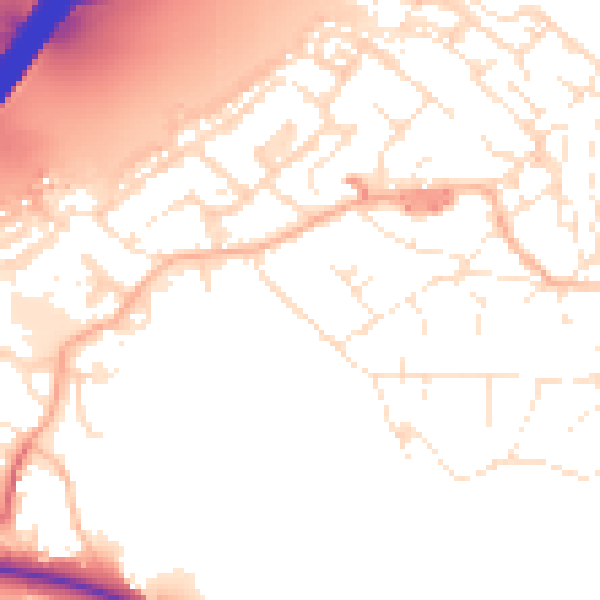 Daytime road noise heatmap for BS20 0JQ