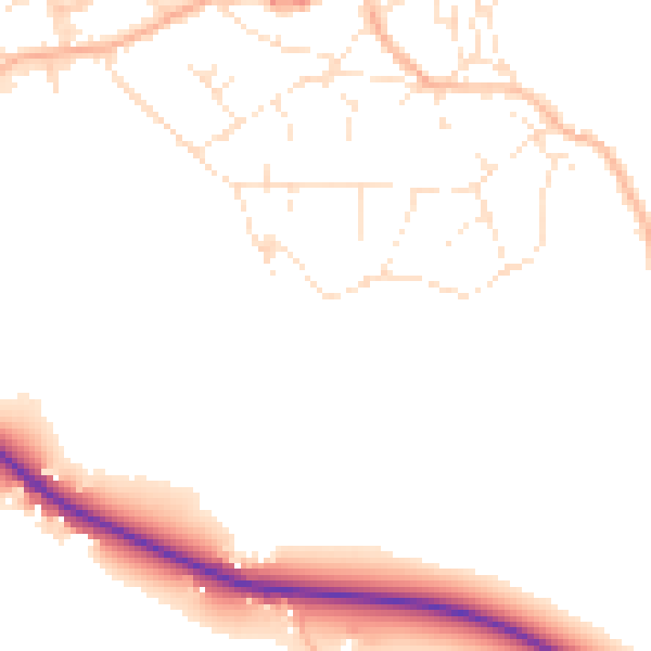 Daytime road noise heatmap for BS20 0LD