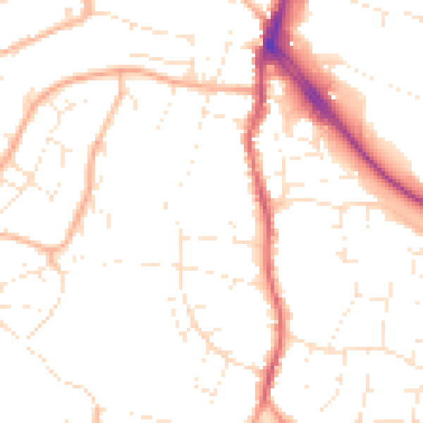 Daytime road noise heatmap for BS20 6AR