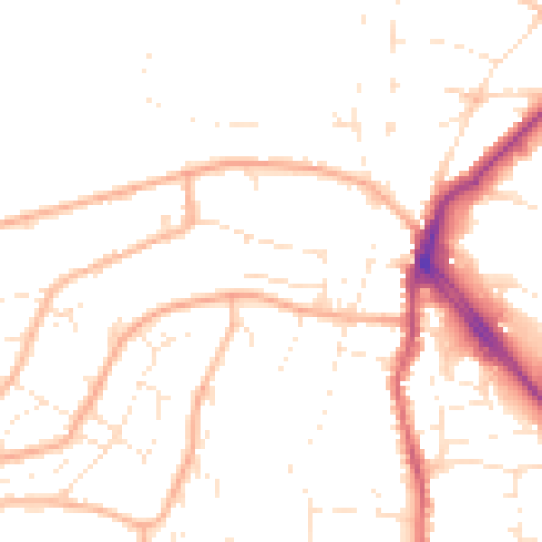 Daytime road noise heatmap for BS20 6JU