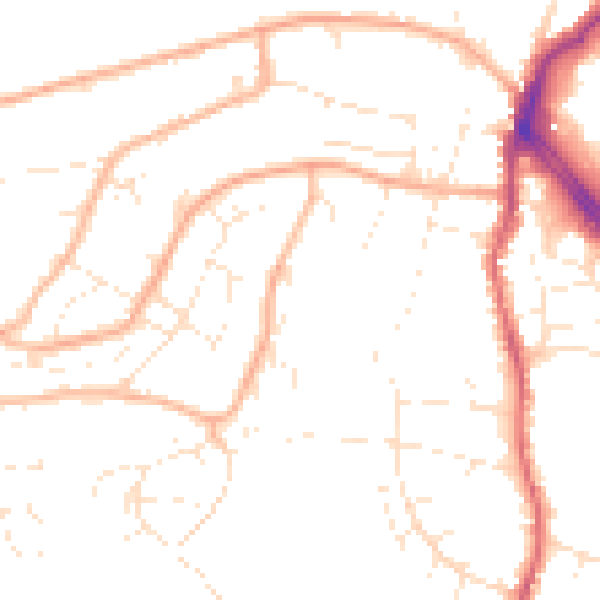 Daytime road noise heatmap for BS20 6NE