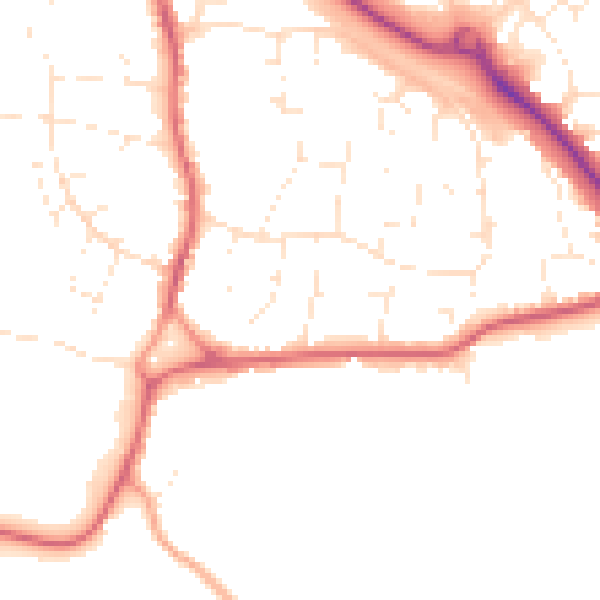 Daytime road noise heatmap for BS20 6QF