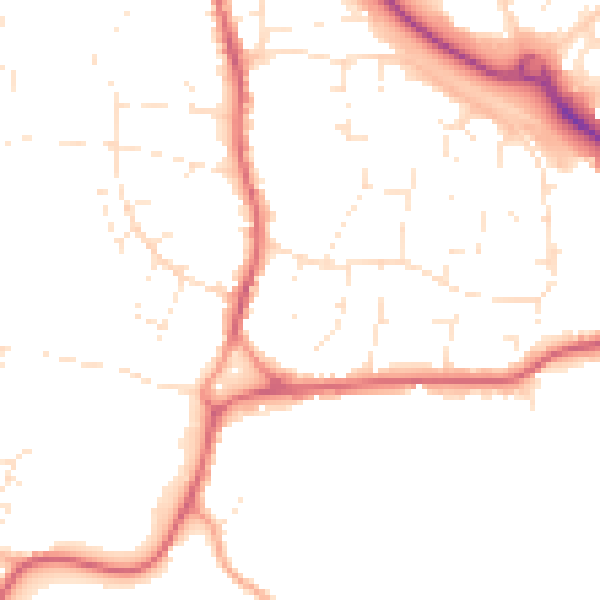 Daytime road noise heatmap for BS20 6UX